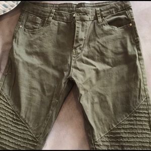 Olive Moto Pants